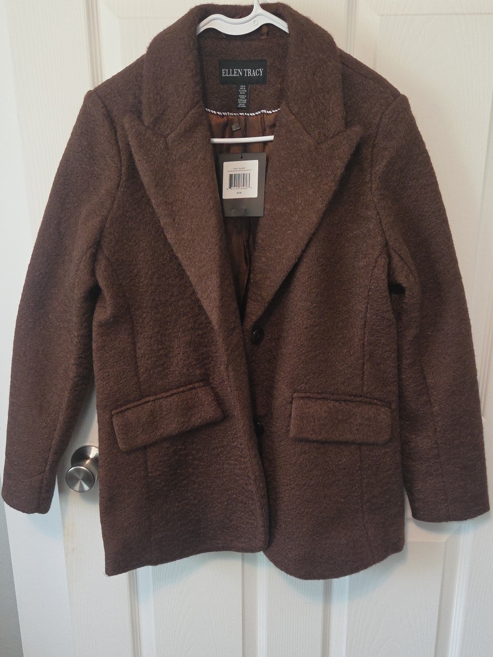 Ellen Tracy Chocolate Brown Lined Blazer Size Med